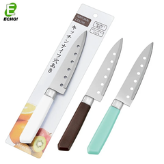 Dao gọt trái cây đục lỗ Echo 22.5cm - |Xanh|Trắng|Nâu|