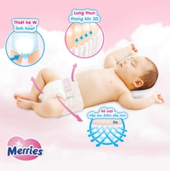 Bỉm Merries tã dán size M 52+2 miếng