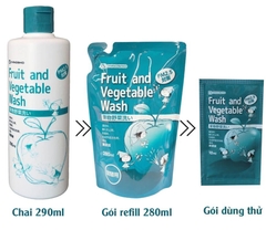 Nước rửa rau củ quả Chinoshio gói 280ml