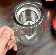 Ấm pha trà thủy tinh kèm lõi lọc inox Echo 650ml