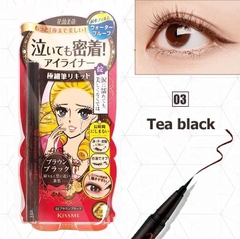 Bút dạ kẻ mắt Kissme chống trôi, chống lem, siêu mảnh 0.1mm màu nâu đen