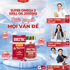 Viên uống dầu nhuyễn thể Super Omega 3 Krill Oil 2000mg Eikenbi 60 viên
