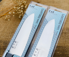 Dao đa năng lưỡi rộng thái thị cá rau KAI Sekimanju Santoku 165mm