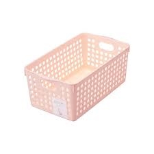 Giỏ đựng đồ Inomata rộng có tay cầm-hồng nhạt