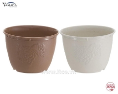 Chậu trồng cây, hoa Yamada 24cm -trắng