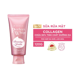 Sữa rửa mặt Collagen Senka Perfect Whip 120g (hồng mới)