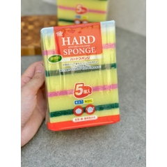 Set 5 miếng xốp rửa bát 1 mặt ráp Okazaki (mẫu mới)