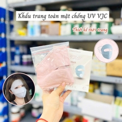Khẩu trang VJC full mặt 3 màu (xanh - ghi - hồng)