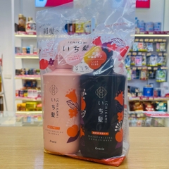 Dầu gội xả Ichikami Kracie chai 480ml mẫu mới 2023 (túi nylon set 2) (Cam - Dưỡng ẩm, phục hồi hư tổn)
