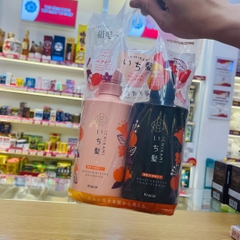 Dầu gội xả Ichikami Kracie chai 480ml mẫu mới 2023 (túi nylon set 2) (Cam - Dưỡng ẩm, phục hồi hư tổn)