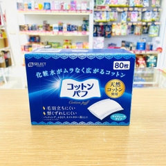 Bông tẩy trang S Select mềm mại, thân thiện với da hộp 80 miếng