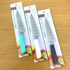 Dao gọt trái cây đục lỗ Echo 22.5cm - |Xanh|Trắng|Nâu|