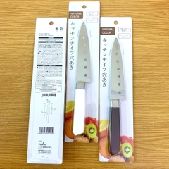 Dao gọt trái cây đục lỗ Echo 22.5cm - |Xanh|Trắng|Nâu|