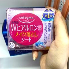 KHĂN ƯỚT TẨY TRANG DƯỠNG ẨM DA BỔ SUNG ACID HYALURONIC SOFTYMO GÓI REFILL 52 MIẾNG