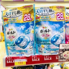 Viên giặt 4D xanh P&G Bold Gel Ball Sun & Fresh Soap 28 viên