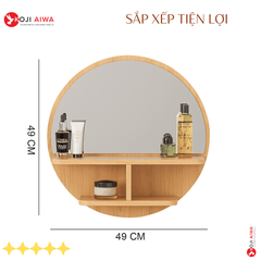 Kệ mỹ phẩm, gương treo tường bằng gỗ Aiwa Decor