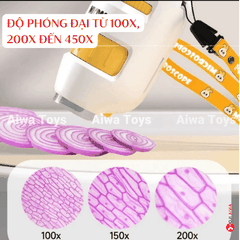 Đồ chơi kính hiển vi trẻ em khám phá thế giới phóng đại lên tới 200 lần