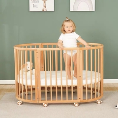 Cũi tròn đa năng, giường đa chức năng 5in1 cao cấp dành cho trẻ em từ 0 đến 6 tuổi