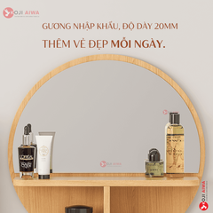 Kệ mỹ phẩm, gương treo tường bằng gỗ Aiwa Decor