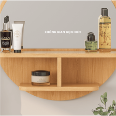 Kệ mỹ phẩm, gương treo tường bằng gỗ Aiwa Decor