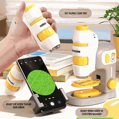 Đồ chơi kính hiển vi trẻ em khám phá thế giới phóng đại lên tới 200 lần