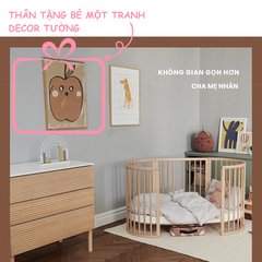 Cũi tròn đa năng, giường đa chức năng 5in1 cao cấp dành cho trẻ em từ 0 đến 6 tuổi