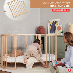 Cũi tròn đa năng, giường đa chức năng 5in1 cao cấp dành cho trẻ em từ 0 đến 6 tuổi