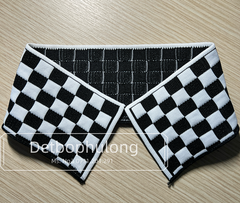 BO CỔ ÁO THUN - BO CỔ CARO TRẮNG ĐEN