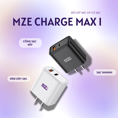 Bộ cáp sạc điện thoại 2 cổng  MZE Charge Max I - TypeC To Lighting - PC01