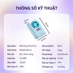 Sạc dự phòng nhỏ gọn, mini  MZE Power Plus Pro I - BC01