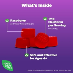 Air-Kẹo dẻo giúp bé ngủ ngon Natrol Kids Melatonin Gummies 90 viên Vị dâu