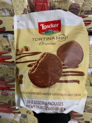 Bánh wafer phủ sô cô la với nhân kem hạt dẻ Loacker Tortina Mini Original