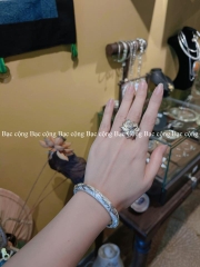Vòng tay bạc chạm trúc