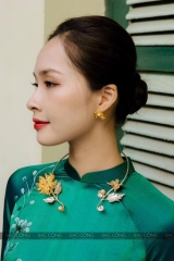 Kiềng cổ bạc cúc đại đoá bạc nguyên chất