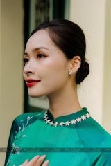 VC81 Kiềng cổ hoa đào bạc nguyên chất (bộ sản phẩm)