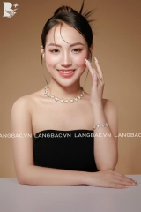 VC81 Kiềng cổ hoa đào bạc nguyên chất (bộ sản phẩm)