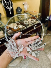 KC51 Kiềng cổ bạc nguyên chất đại phượng hoàng múa lửa thiêng