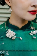 Kiềng cổ bạc cúc đại đoá bạc nguyên chất