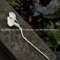 Trâm cài tóc bạc ta hoa Rum thủ công