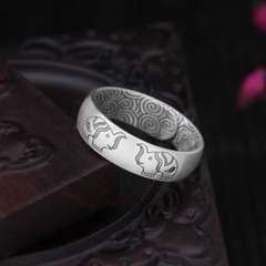 Nhẫn bạc hoạ tiết con Voi N94