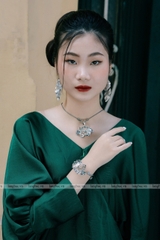 Mặt dây bạc ta lá sen cùng vòng tay V05