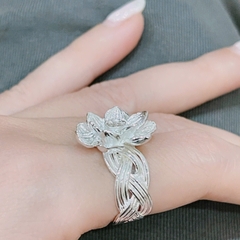 Nhẫn bạc hoa sen 3D N68