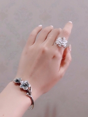 Nhẫn bạc hoa sen 3D N68