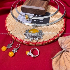 Bộ sản phẩm bạc nguyên chất mệnh Kim, Thuỷ