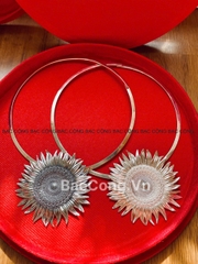 Kiềng cổ bạc nguyên chất hoa mặt trời (kiềng phu nhân) kc66