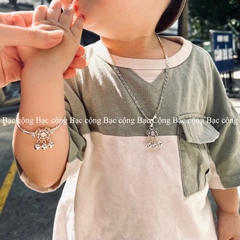 Vòng tay trẻ em Khánh Bình an bạc nguyên chất