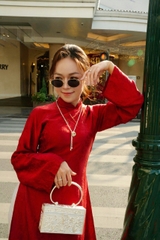 Vòng cổ bạc ta nguyên chất hoa sen VC57