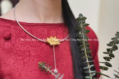 KC29 Kiềng cổ bạc Sen giọt nhuỵ nước
