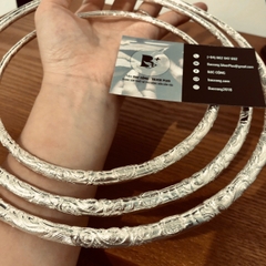 kiềng cổ bạc chạm rồng size 15
