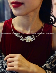 KC52 Kiềng hoa sen 3D Bạc nguyên chất